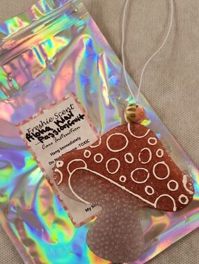 Handmade Mushroom Air Freshener - Rusty Red & Pale Pink